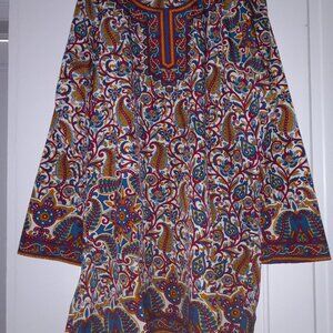 SET OF 3 PAISLEY TUNIC INDIA KURTI KAFTAN NWT L